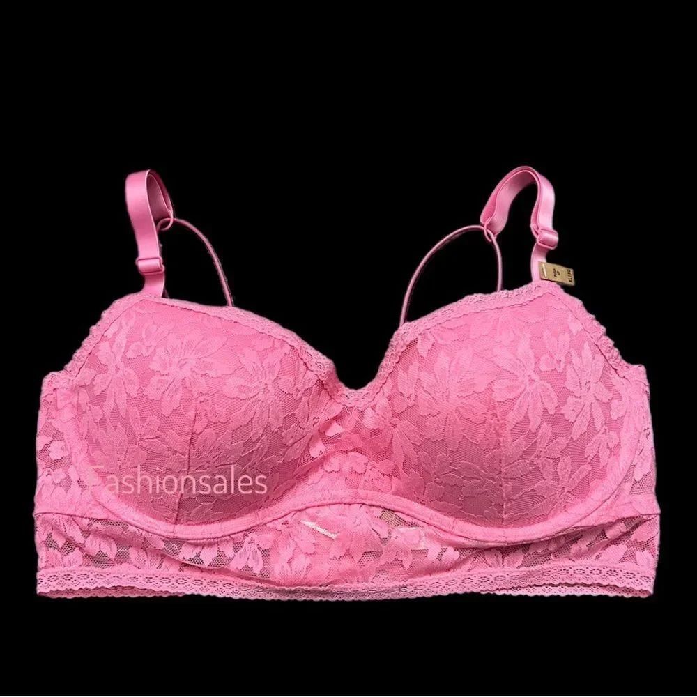 Victoria’s Secret PINK Lace bralette Push up Padding Underwire bra Pink Xlarge